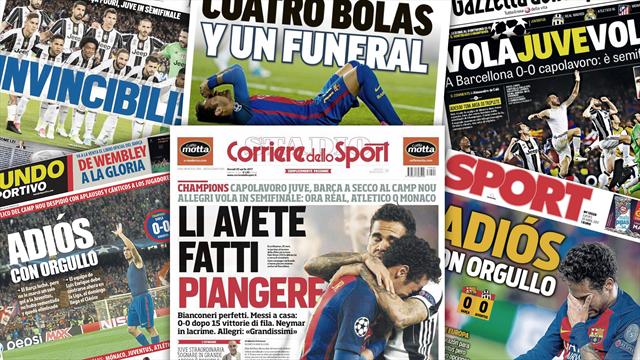 "L'enterrement" du Barça, éliminé par "les invincibles" de la Juve
