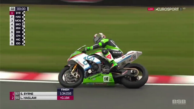 Byrne takes pole position ahead of Haslam at Oulton Byrne takes pole position ahead of Haslam at Oulton