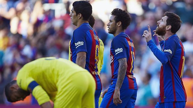 Messi-Neymar-Suarez trascinano il Barça e fanno 101 in stagione, Villarreal al tappeto