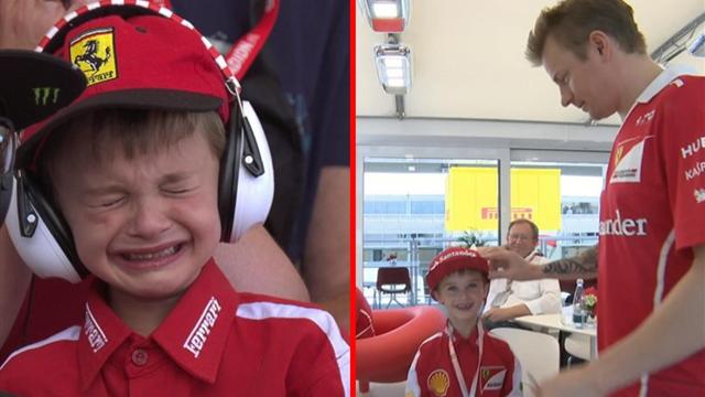 Raikkonen'den minik taraftarına teselli ziyareti
