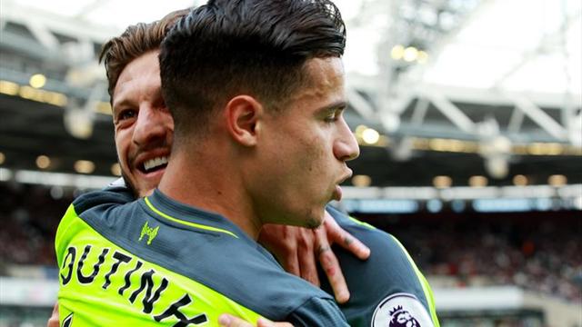 Coutinho pone al Liverpool a un paso de la Liga de Campeones