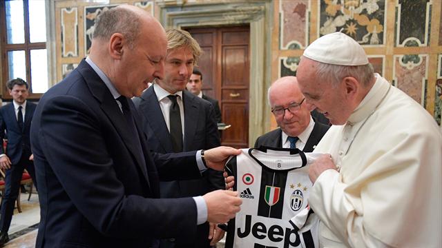 En amateur de football, le Pape a reçu la Juve et la Lazio avant la finale