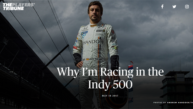 Alonso sul “The Players' Tribune”: “Ecco perché devo correre la 500 Miglia di Indianapolis”