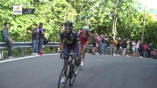 Quintana makes his move 3km from the summit Quintana makes his move 3km from the summit