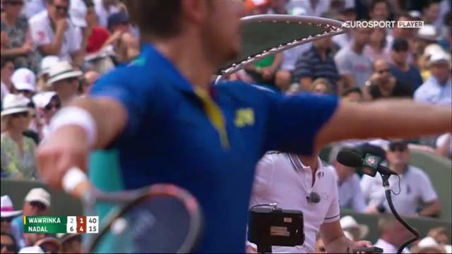 Nadals uvirkelige slag får Wawrinka til å applaudere Nadals uvirkelige slag får Wawrinka til å applaudere