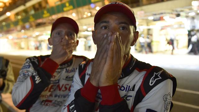 What's going on with the Toyota? Race leader crawls around the track after malfunction What's going on with the Toyota? Race leader crawls around the track after malfunction