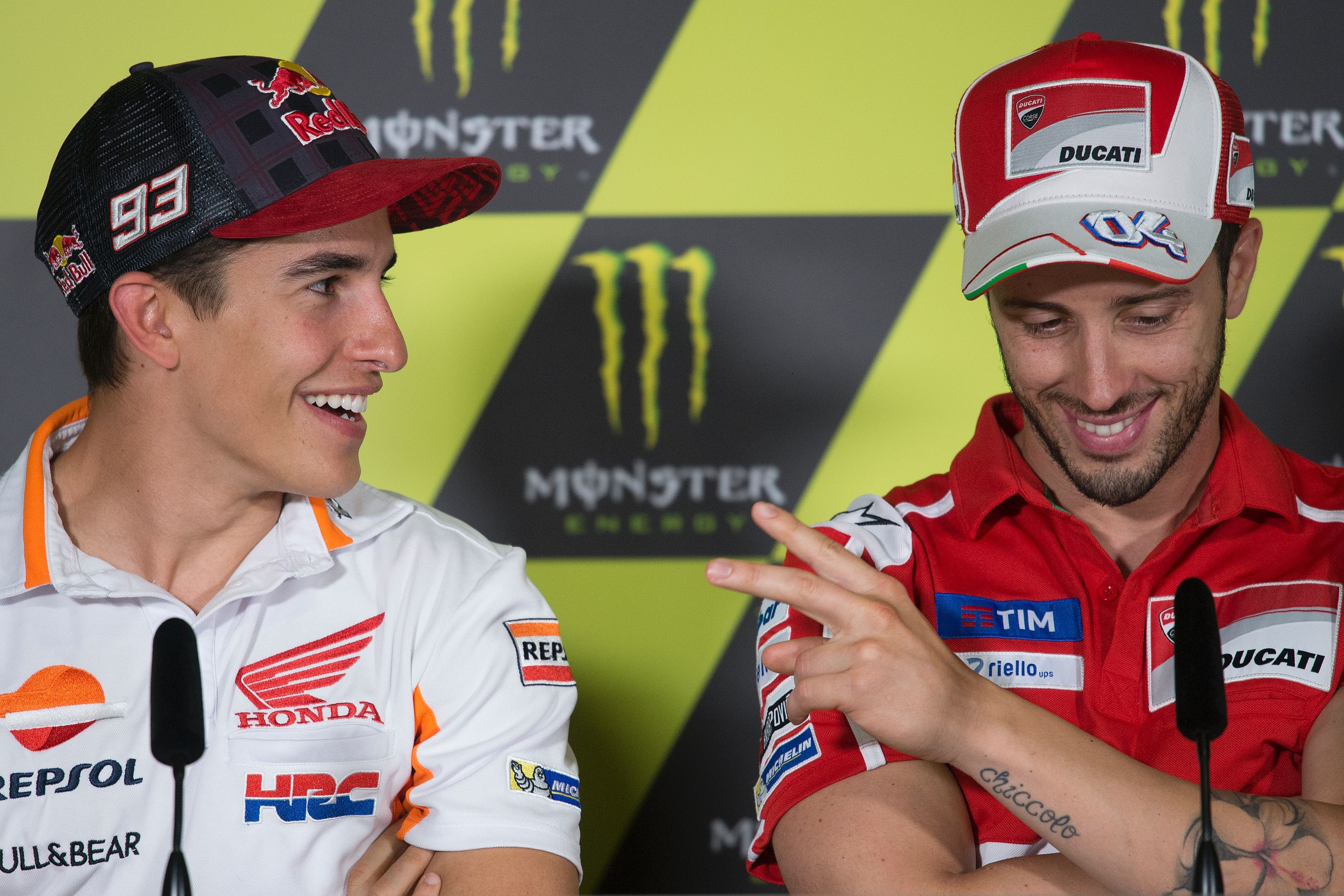 Marc Marquez (Honda HRC) et Andrea Dovizioso (Ducati Team) au Grand Prix de Catalogne 2017
