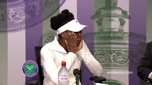 Her bryter Venus Williams sammen på Wimbledon-pressekonferansen Her bryter Venus Williams sammen på Wimbledon-pressekonferansen