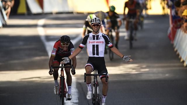 L'arrivée de la 14e étape : En costaud, Michael Matthews a maté Van Avermaet à Rodez L'arrivée de la 14e étape : En costaud, Michael Matthews a maté Van Avermaet à Rodez