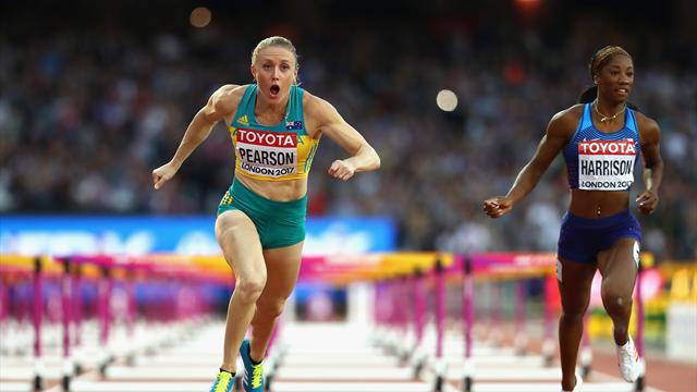 Harrison s'écroule, Pearson championne du monde du 100m haies