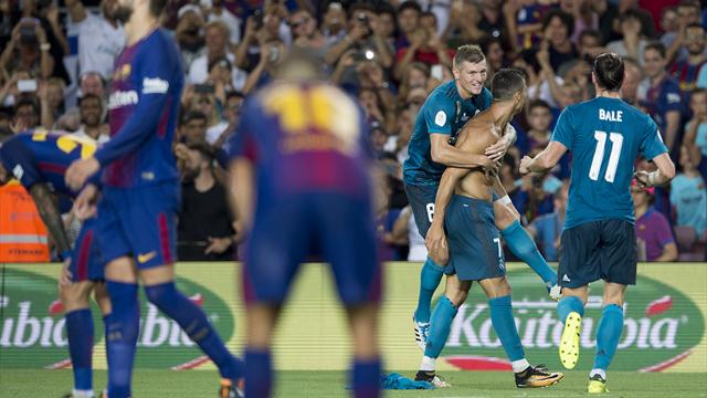 Ronaldo mit Tor und Gelb-Rot: Real Madrid gewinnt Supercup-Hinspiel gegen Barcelona