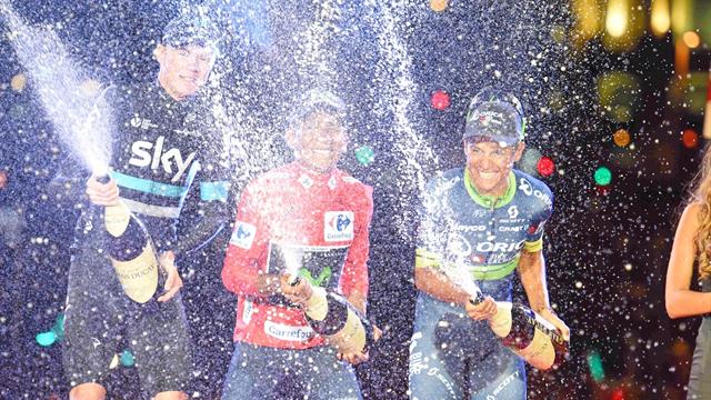 Revivez la Vuelta 2016 : champagne pour Quintana ! Revivez la Vuelta 2016 : champagne pour Quintana !