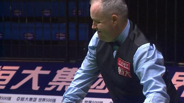 Higgins produces an immaculate break of 129 Higgins produces an immaculate break of 129