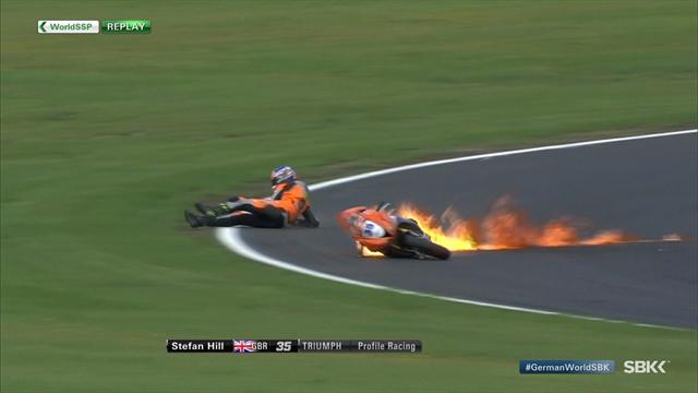 Fearless rider puts out fire with his hand Fearless rider puts out fire with his hand