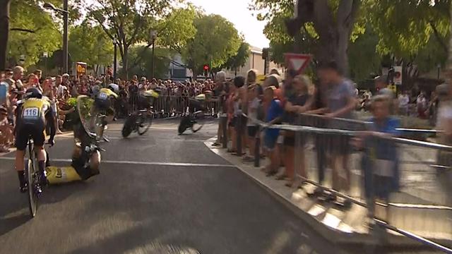 Scary: Massive somersault crash in Nimes time trial Scary: Massive somersault crash in Nimes time trial