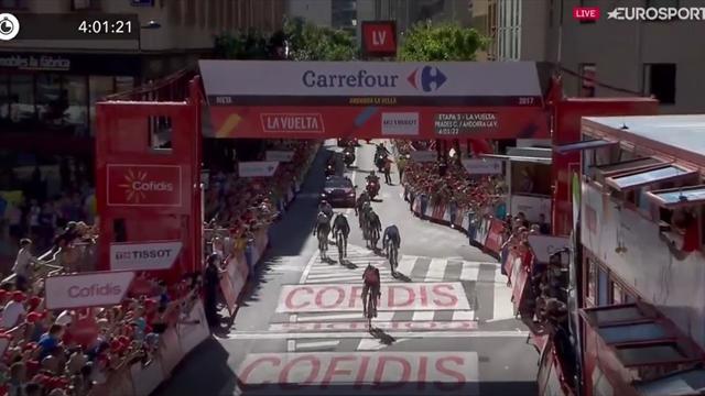 La Vuelta 2017: Victoria para Nibali al sprint en la tercera etapa La Vuelta 2017: Victoria para Nibali al sprint en la tercera etapa