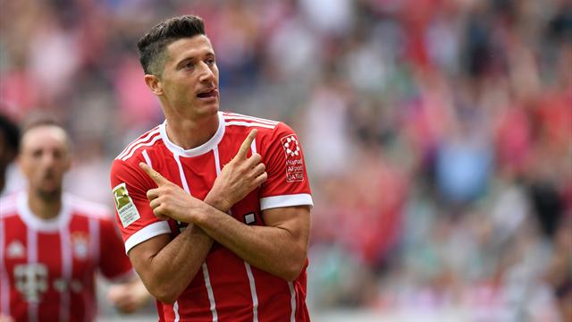 Lewandowski scores twice against Werder as Bayern win again