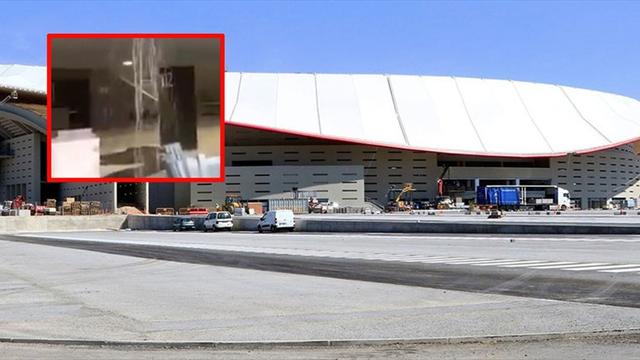 Las lluvias castigan el Wanda Metropolitano a pocos días de la inauguración Las lluvias castigan el Wanda Metropolitano a pocos días de la inauguración