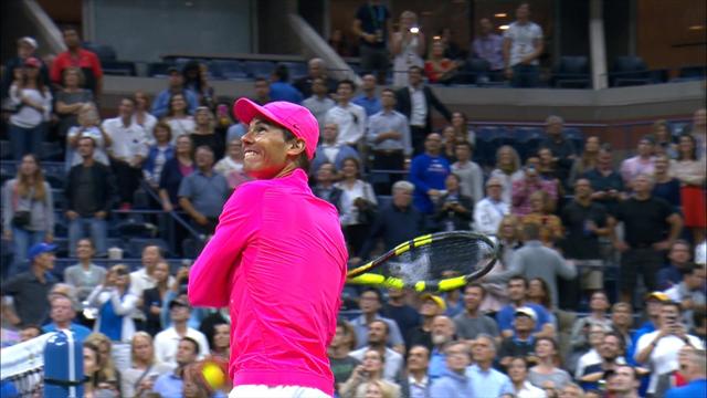Woman goes crazy after catching Nadal’s ball Woman goes crazy after catching Nadal’s ball