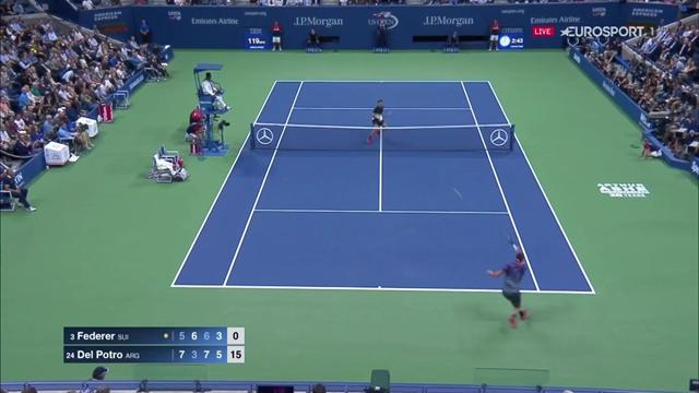 Missile di Del Potro! Tutta la potenza dell'argentino in questo dritto Missile di Del Potro! Tutta la potenza dell'argentino in questo dritto