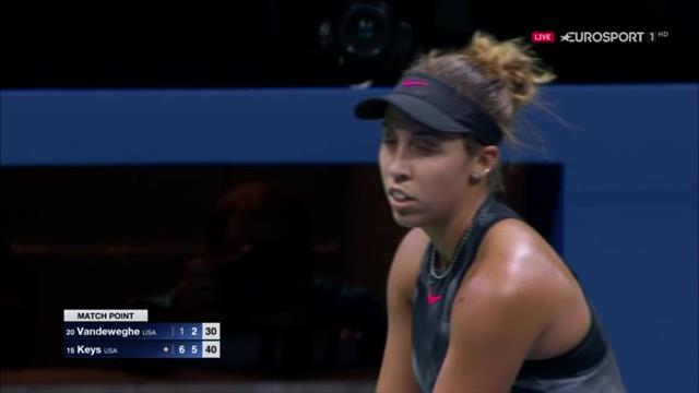 Match point: Keys and Vandeweghe embrace after one-sided contest Match point: Keys and Vandeweghe embrace after one-sided contest