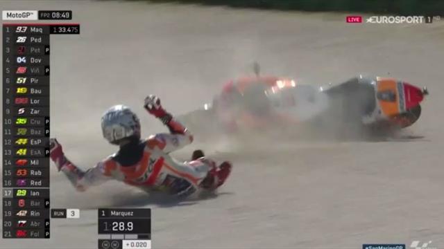 Weltmeister Márquez fliegt von der Strecke Weltmeister Márquez fliegt von der Strecke