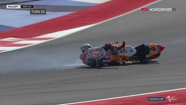 Libres 2 : Marquez chute (et touche encore du bois) Libres 2 : Marquez chute (et touche encore du bois)