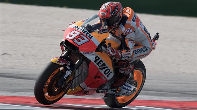 Marquez ties at the top with wet San Marino win