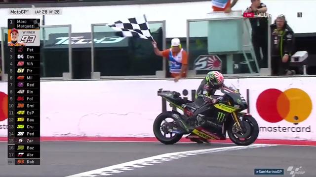 Mit letzter Kraft! Zarco schiebt seine Maschine ins Ziel Mit letzter Kraft! Zarco schiebt seine Maschine ins Ziel