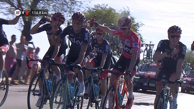Freibier! Froome & Team Sky feiern auf dem Weg nach Madrid Freibier! Froome & Team Sky feiern auf dem Weg nach Madrid
