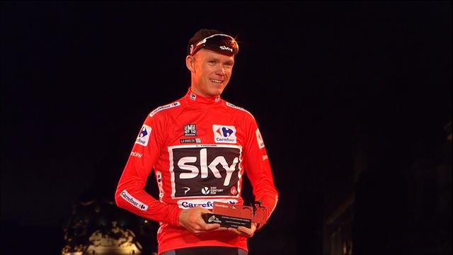 Froome puts on THREE jerseys after Vuelta triumph Froome puts on THREE jerseys after Vuelta triumph
