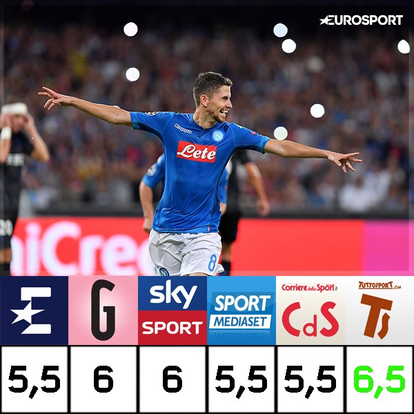 Jorginho, Napoli, pagelle a confronto
