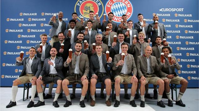 FC Bayern: Gaudi beim traditionellen Lederhosen-Shooting FC Bayern: Gaudi beim traditionellen Lederhosen-Shooting