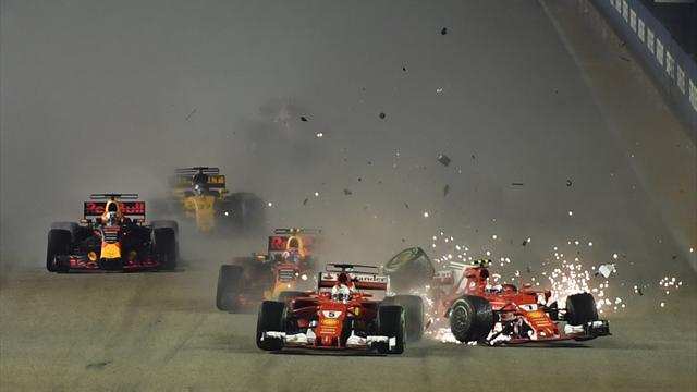 Alles aus nach einer Runde: Vettel-K.o. in Singapur beschert Hamilton den Sieg