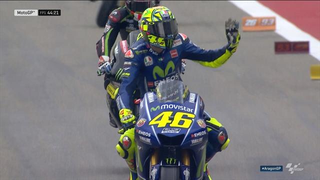 Rossi a fait son retour en piste, vendredi à Motorland Aragon Rossi a fait son retour en piste, vendredi à Motorland Aragon