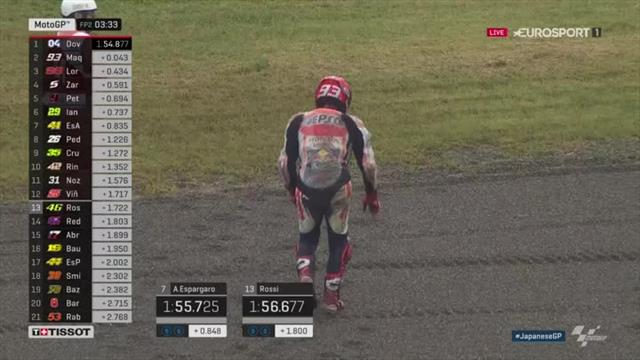 Marc Marquez (Honda HRC) n'a pas pu éviter la chute Marc Marquez (Honda HRC) n'a pas pu éviter la chute