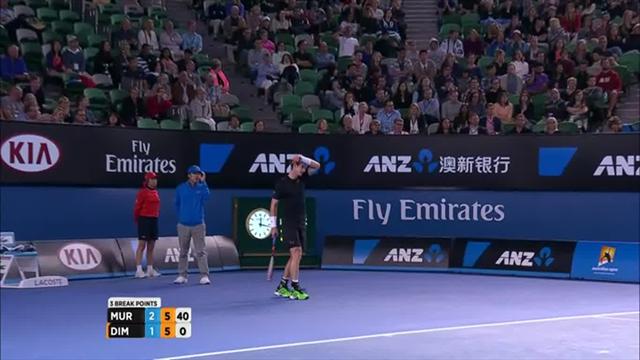 Après le break fatal, Dimitrov a martyrisé sa raquette Après le break fatal, Dimitrov a martyrisé sa raquette