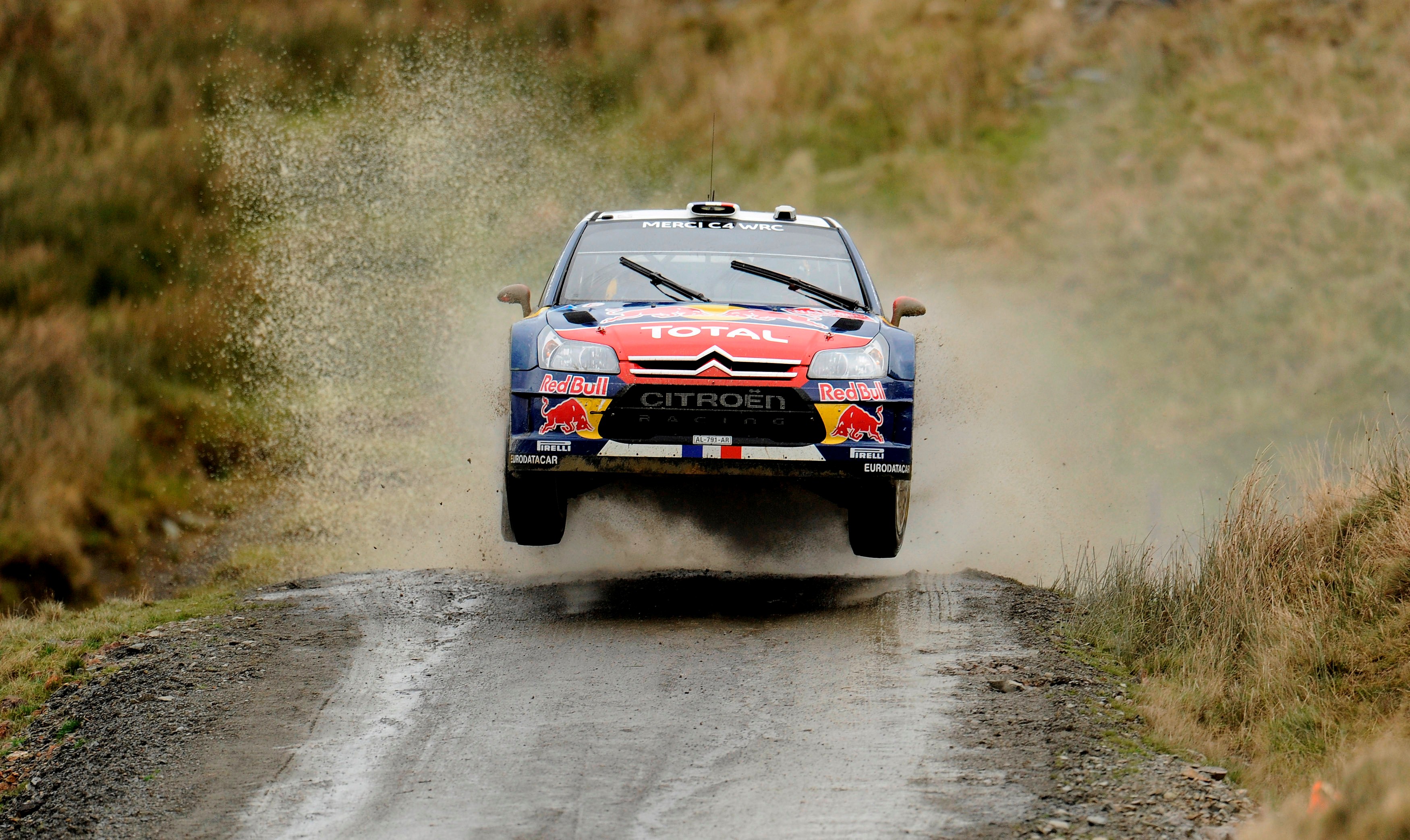 Sebastien Loeb of France drives his Citroen C4 during the first Sweet Lamb stage of the Wales Rally GB