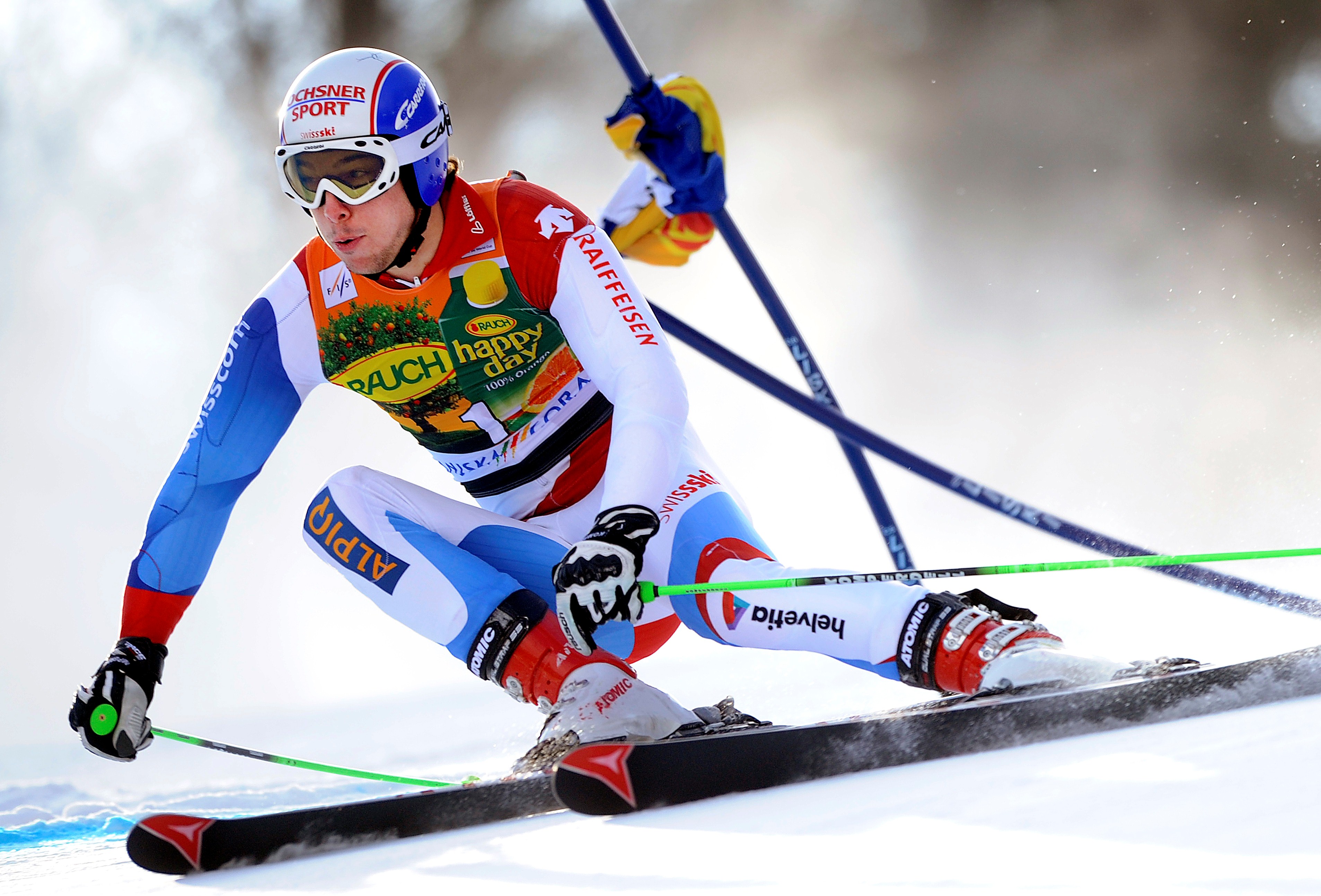 Carlo Janka of Switzerland clears a gate