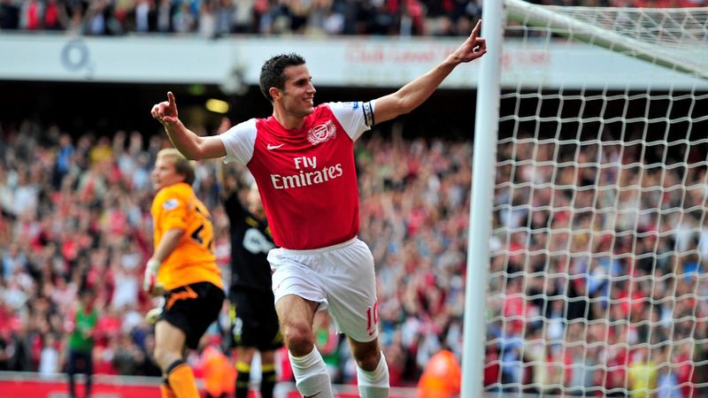 Robin van Persie avec le maillot d'Arsenal en 2011.