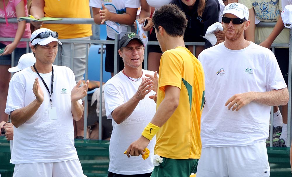 2012 TENNIS Davis Cup Lleyton Hewitt and Bernard Tomic