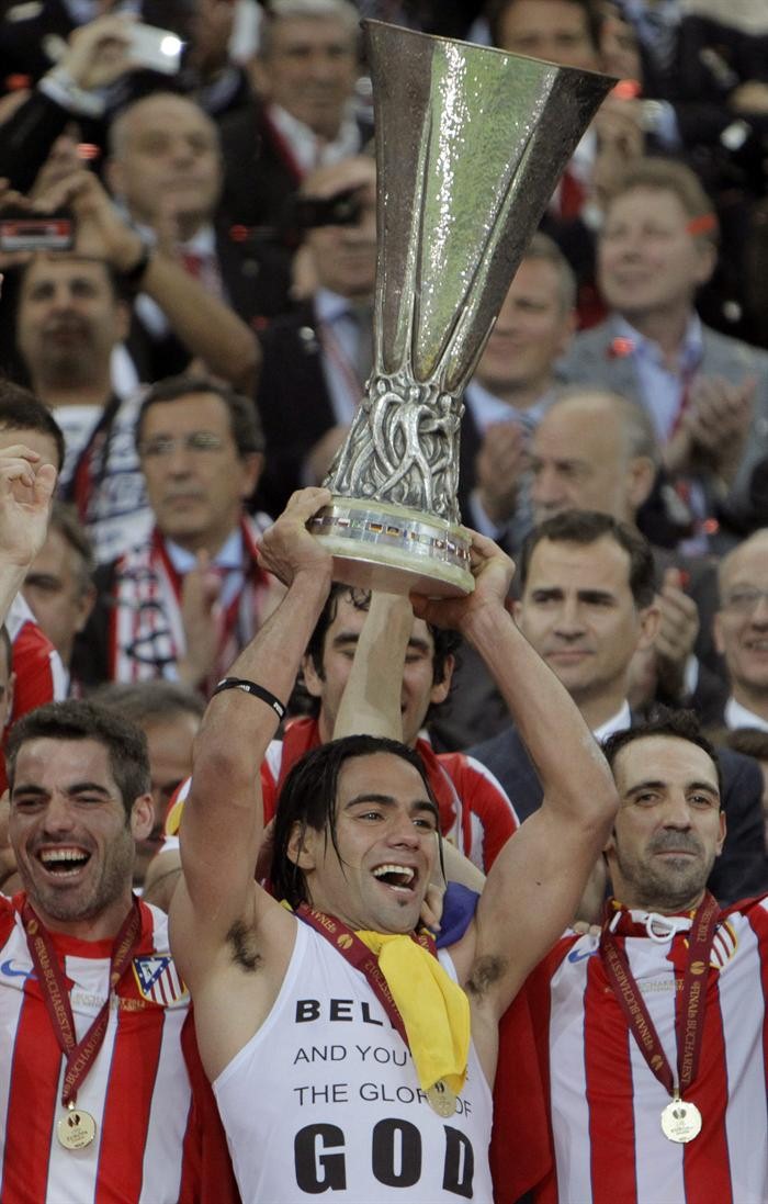 Radamel Falcao, en la final de la Europa League de 2012