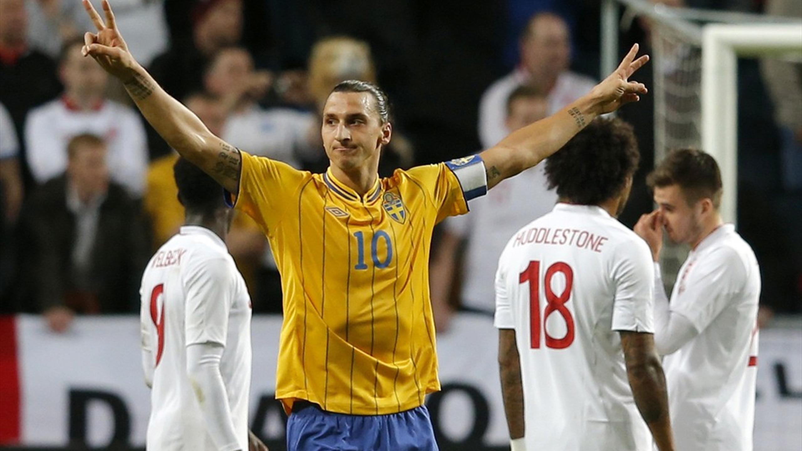 Four-goal Ibrahimovic upstages centurion Gerrard's England - Eurosport
