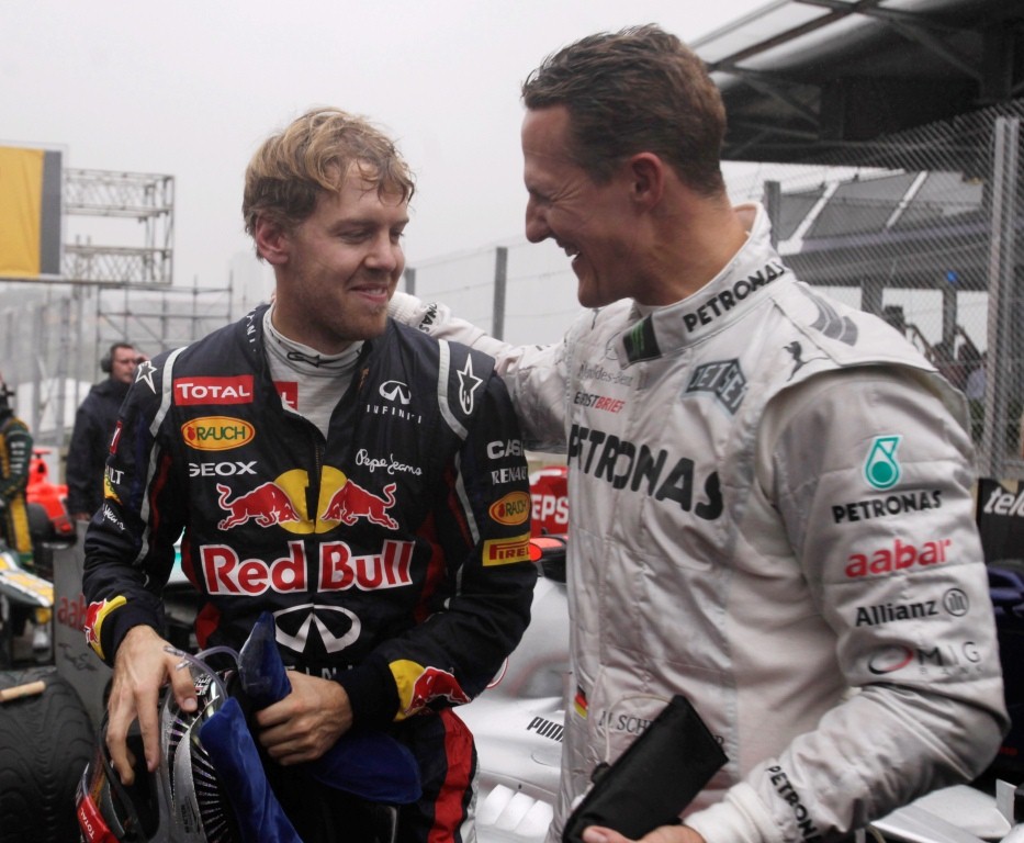 Sebastian Vettel et Michael Schumacher