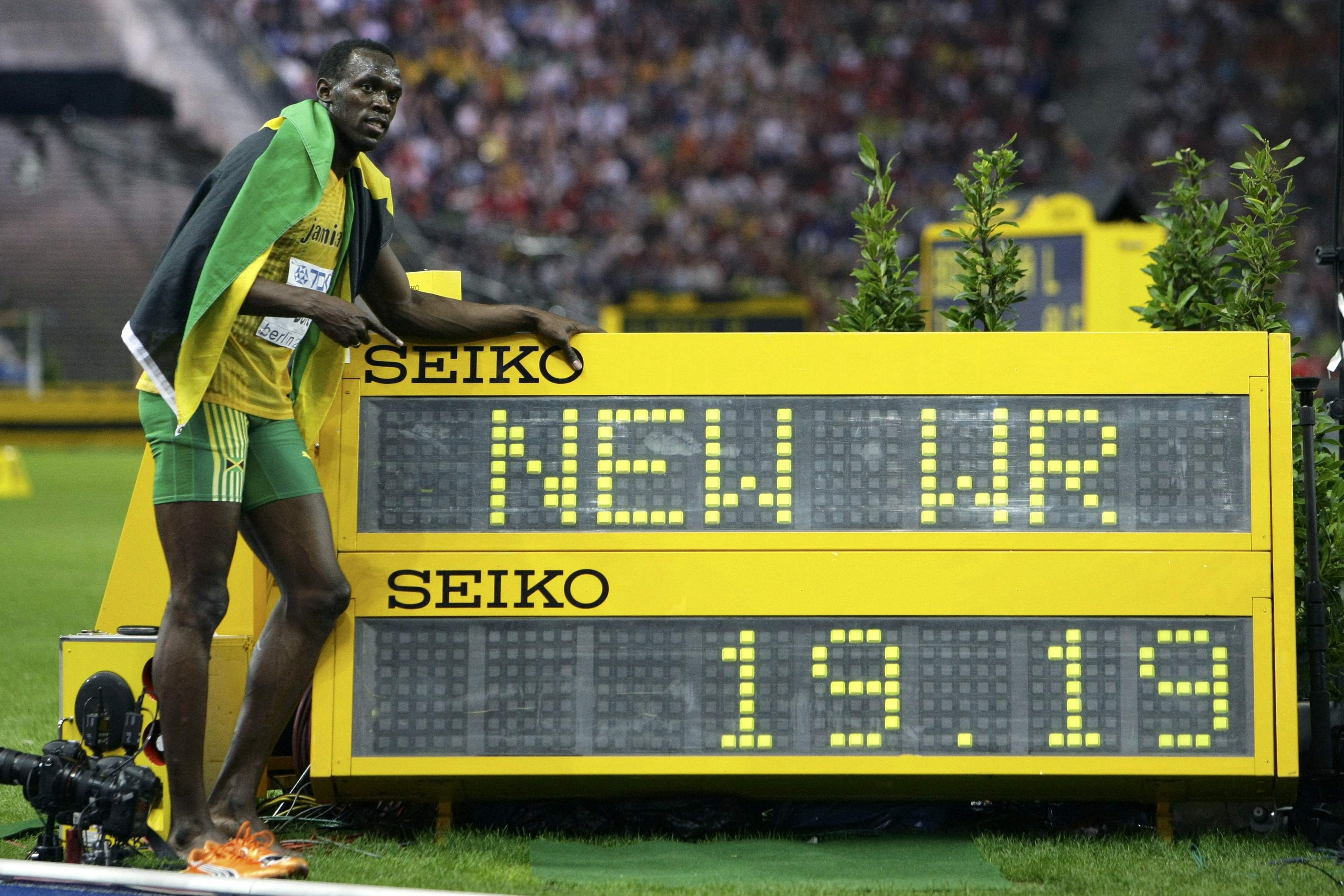 Usain Bolt Weltrekord Usain Bolts 100mWeltrekord 9,69 s von der