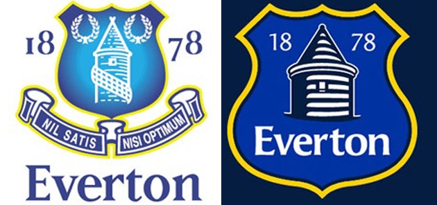 Everton old and new crests