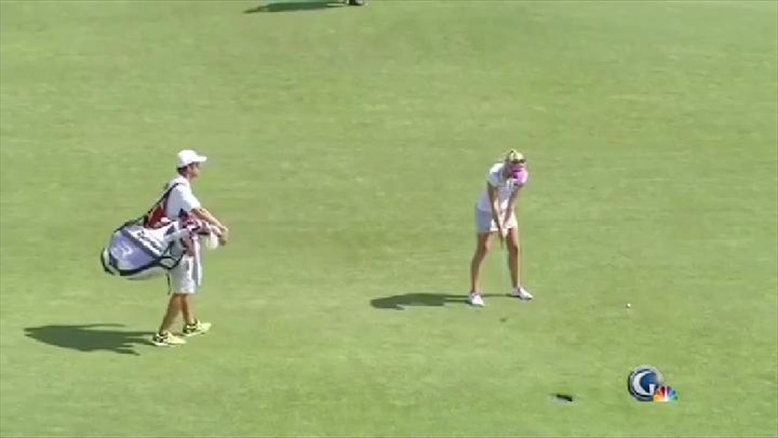 VIDEO Female golfer fires caddie during round, replaces him with