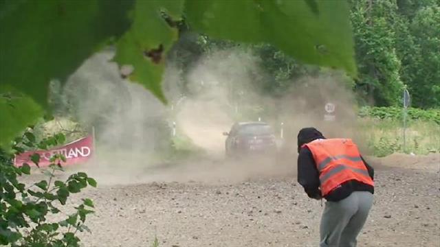 Race steward hit in privates during rally Race steward hit in privates during rally