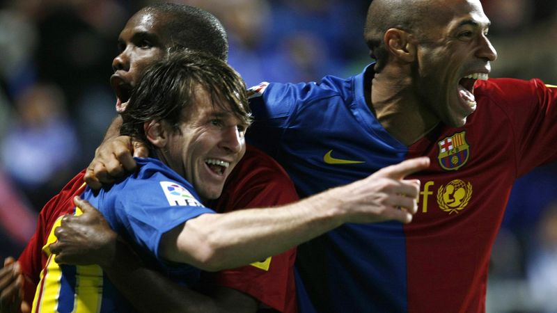 Le trio infernal du Barça : Lionel Messi, Samuel Eto'o et Thierry Henry