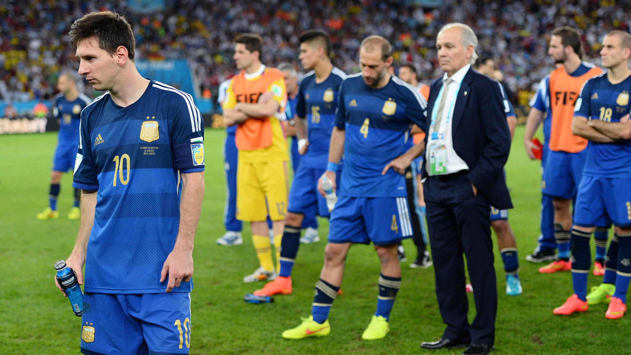 Lionel Messi takes in the pain of defeat